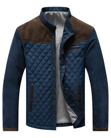 Leo | Men's Suede Shoulder Yoke Quilted Jacket